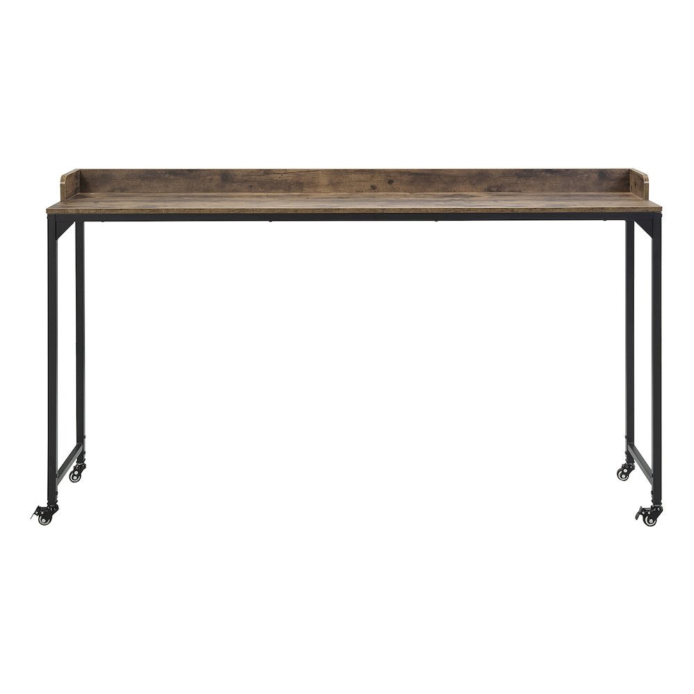 Sumter Faux Wood Over-The-Bed Desk in Rustic and Black Metal Finish. Picture 3