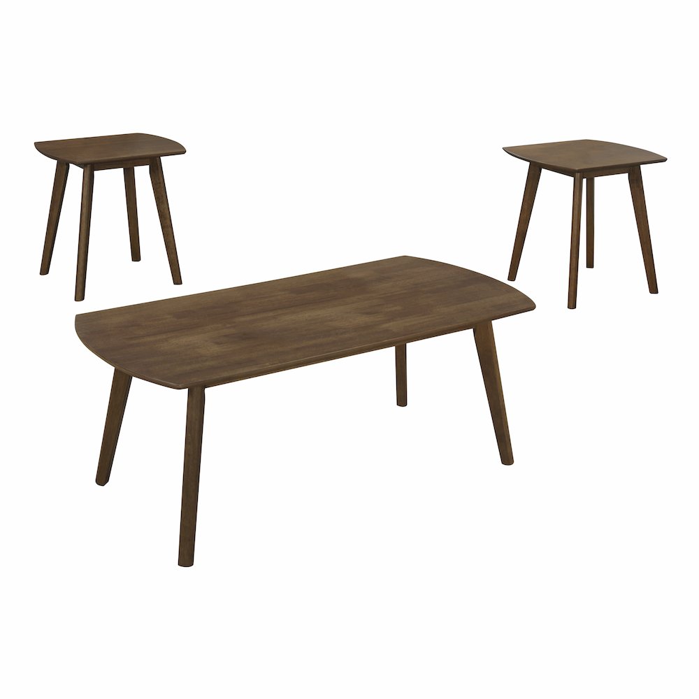 Damala Rubberwood 3-Piece Occasional Tables in Walnut. Picture 1