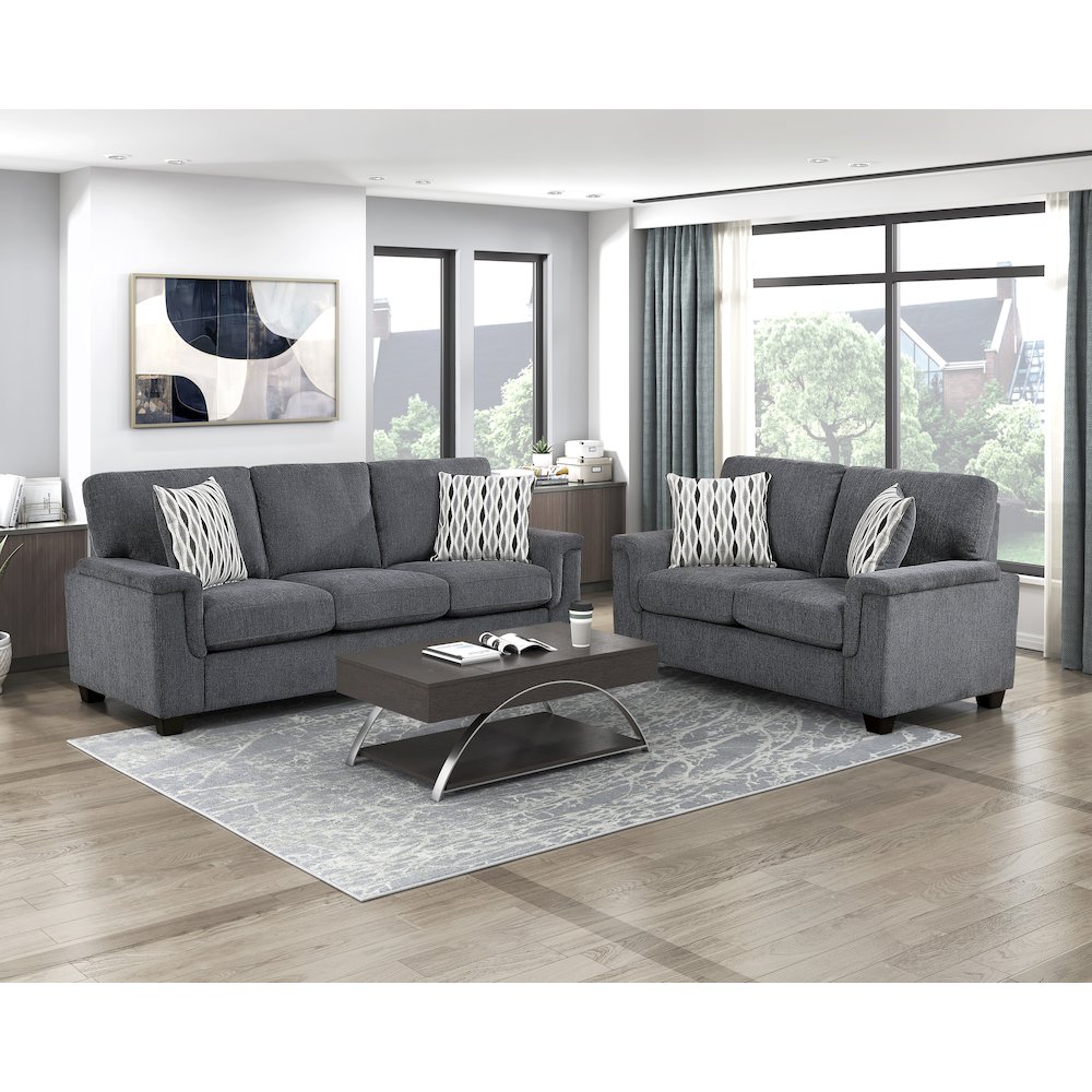 Chelsea Chenille Sofa in Dark Gray. Picture 3