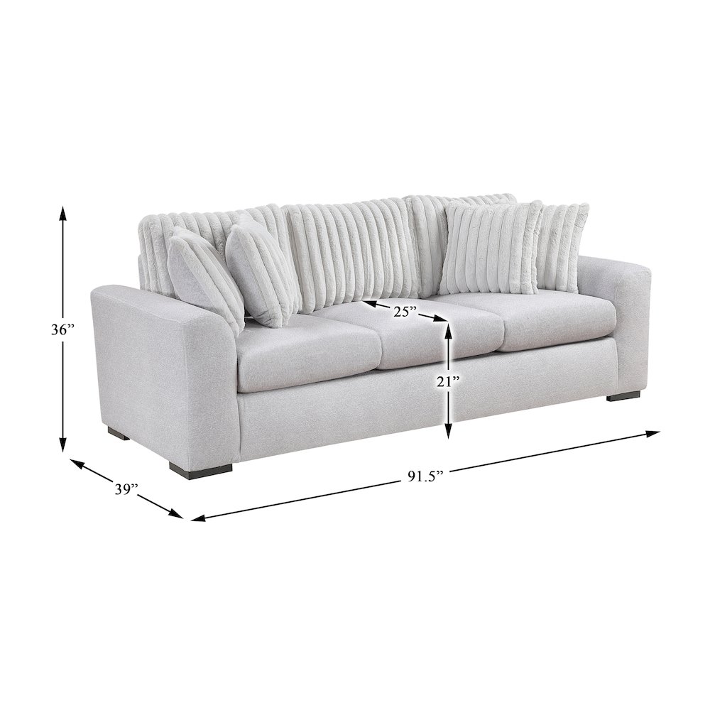 Athena Textured Sofa in Gray. Picture 8