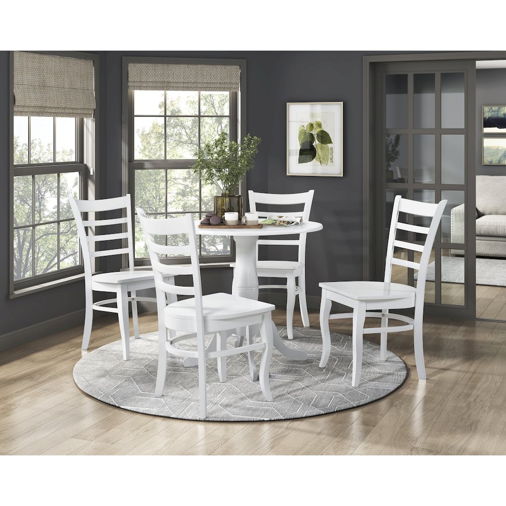 Bonnie Wood Dining Room Side Chair, set of 2 in White. Picture 2