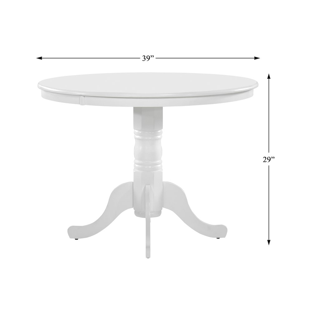 Shelby Wood Veneer Dining Room Table in White. Picture 4