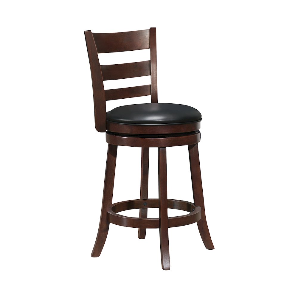 Edmond Solid Wood Swivel Counter Height Chair in Black. Picture 1