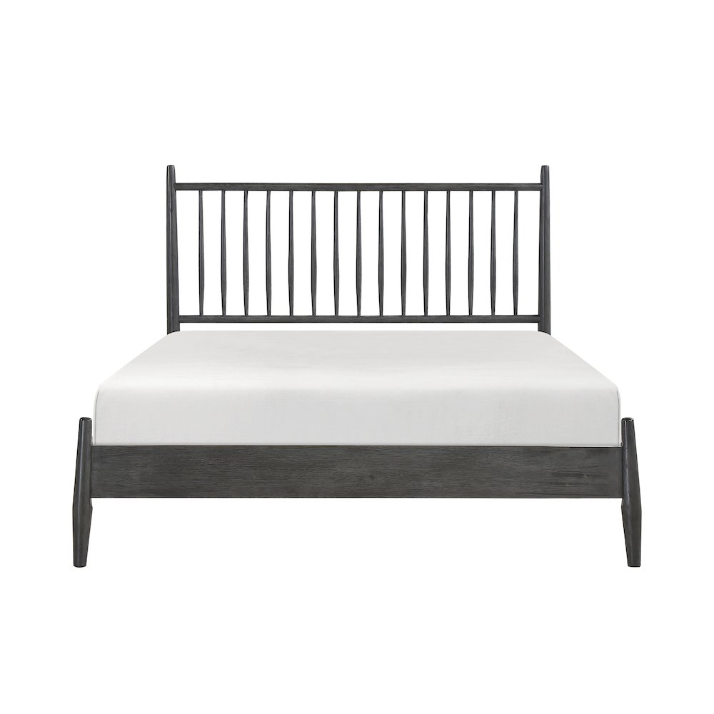 Brickell Rubberwood Queen Platform Bed in Gray. Picture 4