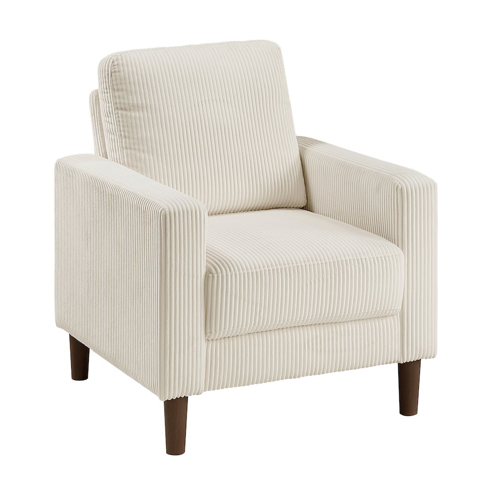 Crandall Corduroy Chair in Beige. Picture 1
