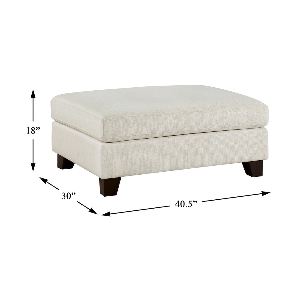 Zeke Textured Ottoman in Ivory. Picture 4