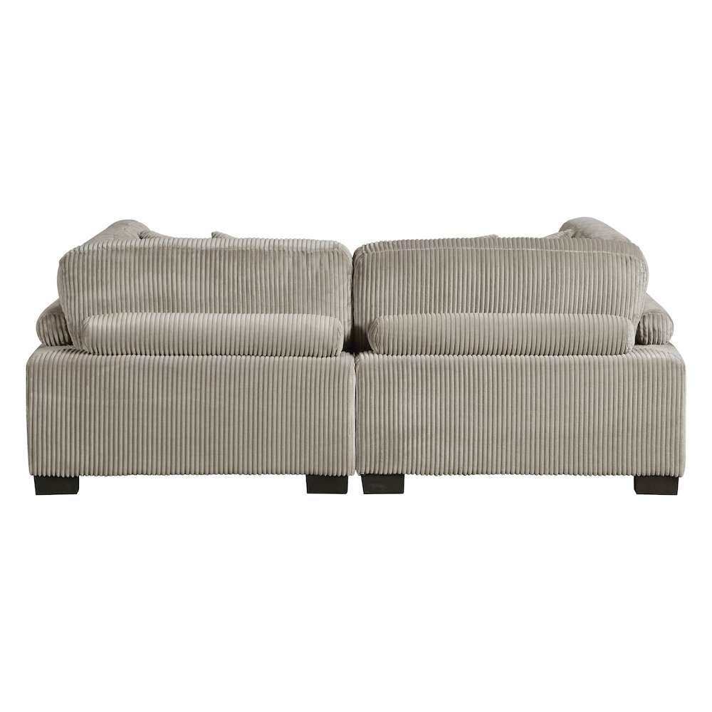 Traverse Corduroy Love Seat in Taupe. Picture 3