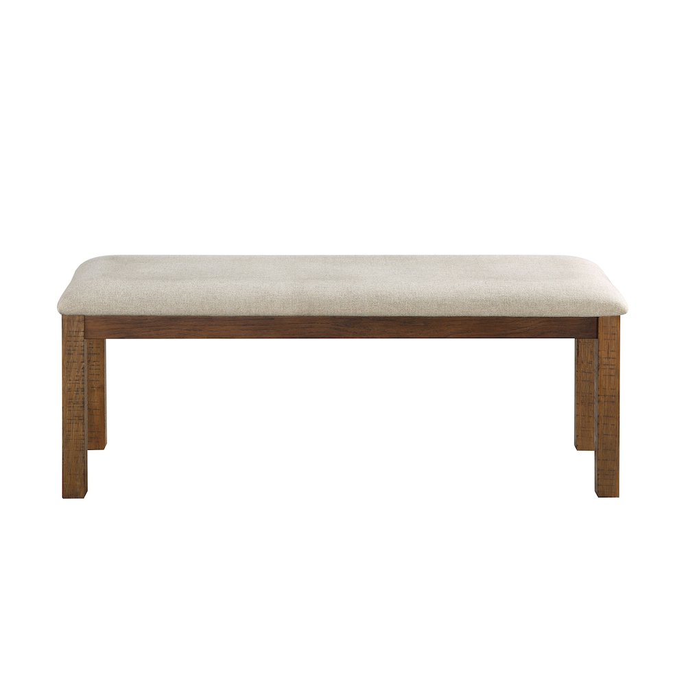 Bonner Textured Dining Room Bench in Beige. Picture 3