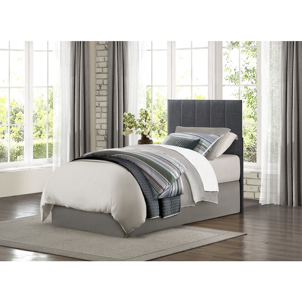 Potrero Fabric Twin Upholstery Panel Headboard in Gray. Picture 2