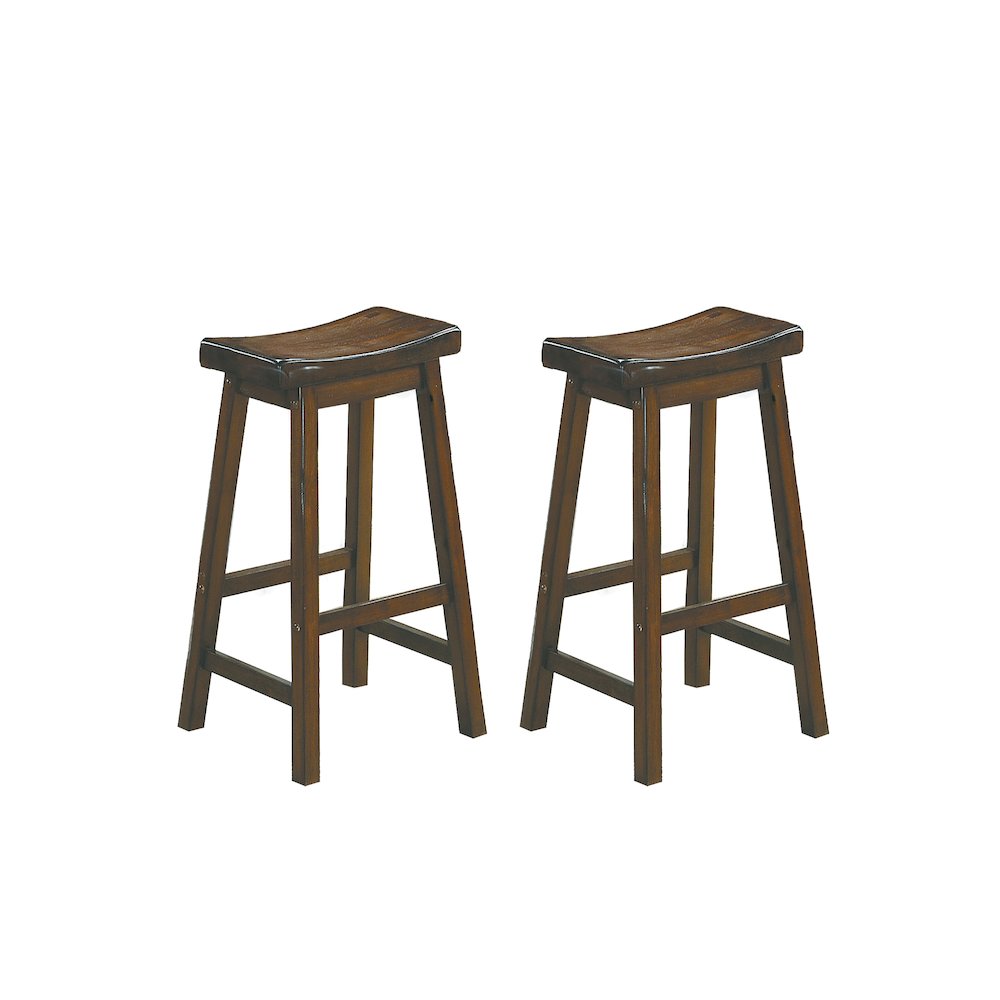 Saddleback Solid Wood 29" Height Stool, Set of 2 in Cherry Finish. Picture 1