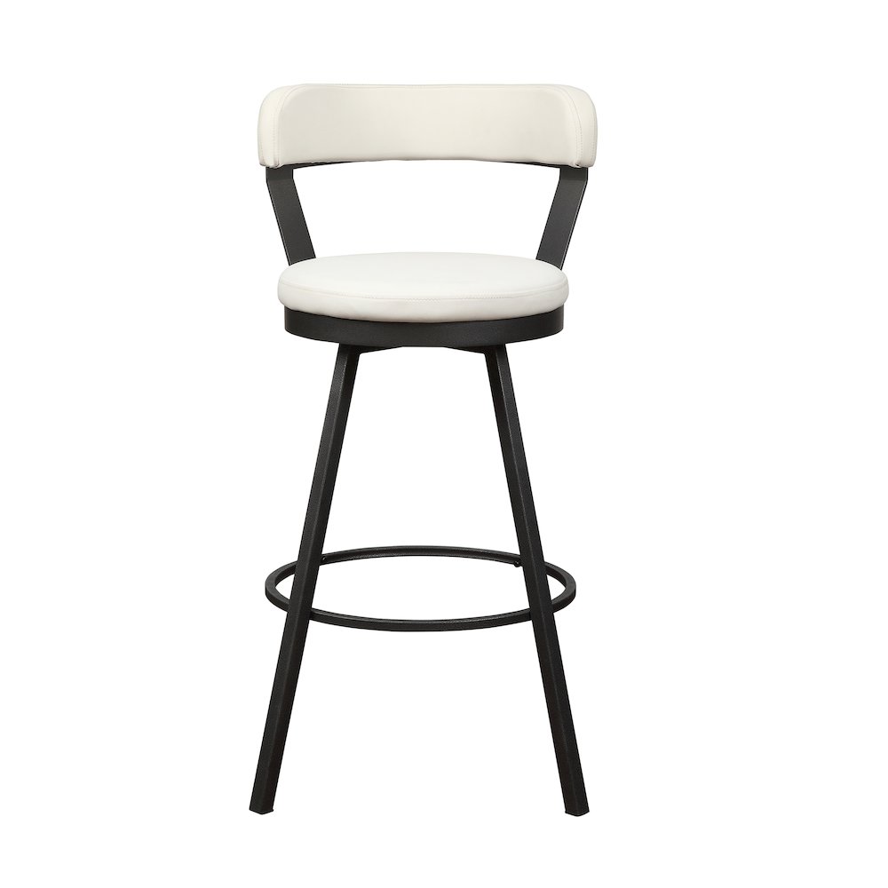 Appert Metal Swivel Pub Height Chair,  set of 2 in White. Picture 5