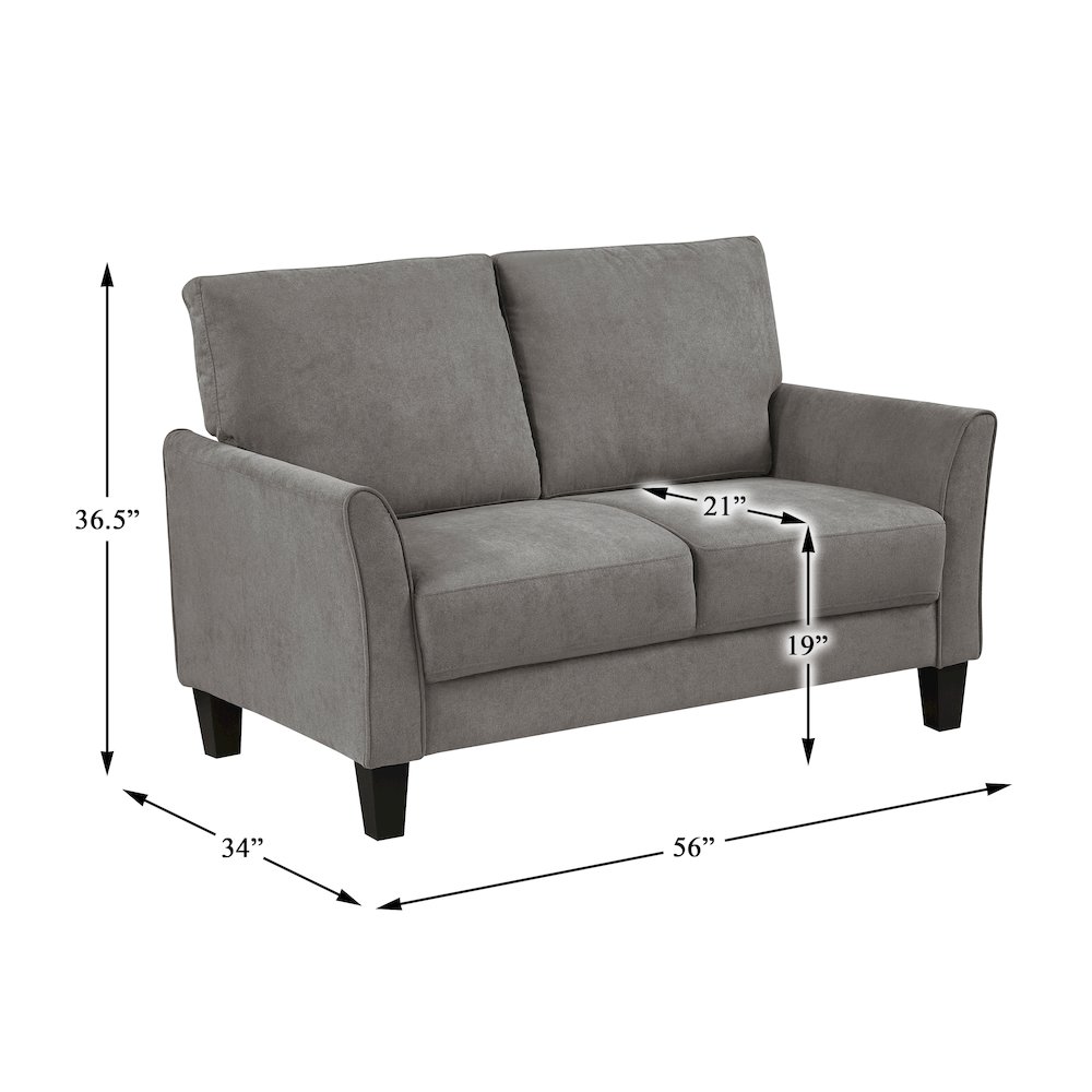 Aliana Textured Love Seat in Chocolate. Picture 6