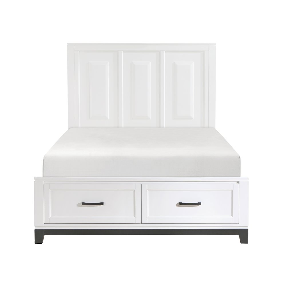 Garretson Acacia QN Pltfm Bed in 2-Tone Finish (White n Metallic Gray). Picture 5