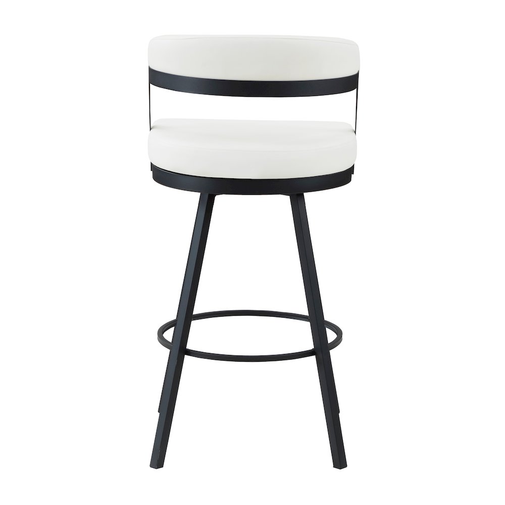 Crowley Faux leather Swivel Pub Height Chair in White. Picture 3