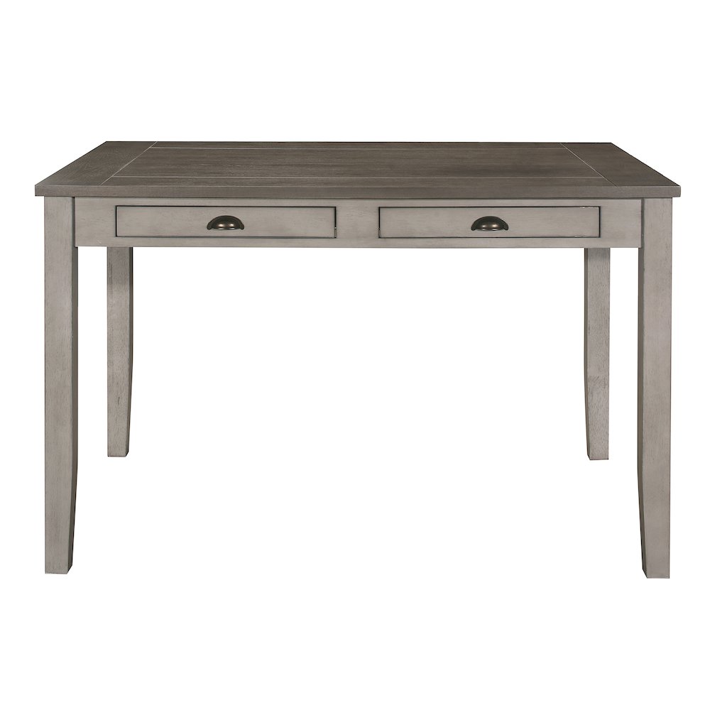 Brightleaf Wood Counter Height Table in Brown and Light Gray. Picture 3