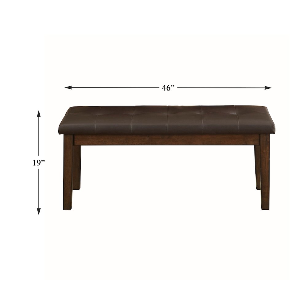 Wieland Faux leather Dining Room Bench in Brown. Picture 4