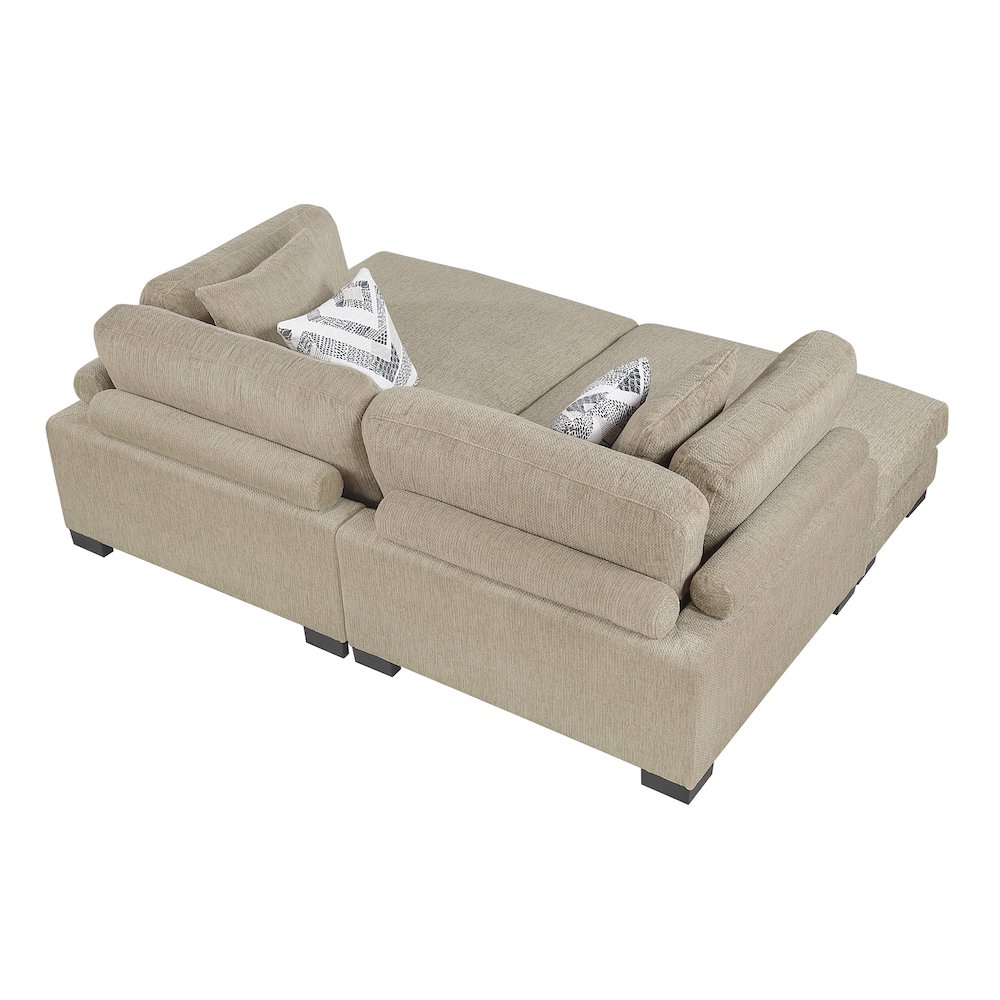 Corydon Microfiber 2-Piece Chaises in Brown. Picture 2