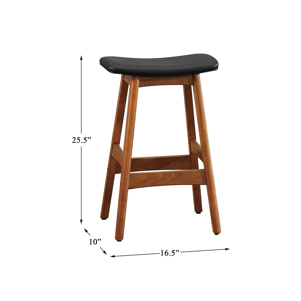 Ride Walnut Counter Height Stool, Set of 2 in Matt Brown. Picture 4