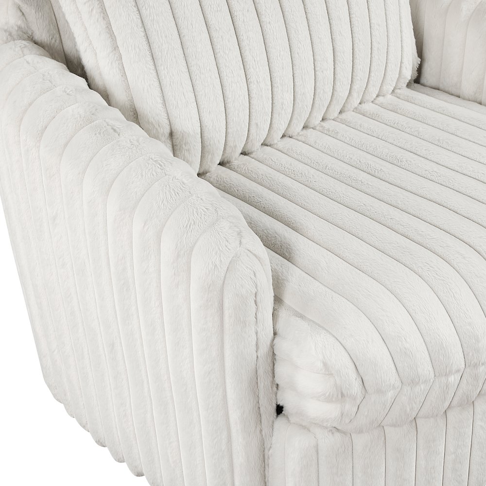 Tomball Corduroy Swivel Chair in Beige. Picture 10