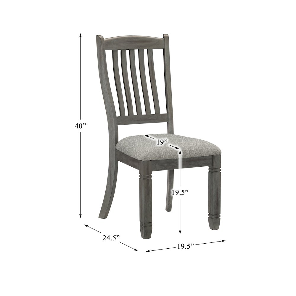 Granby Textured Dining Room Side Chair, set of 2 in Gray. Picture 4
