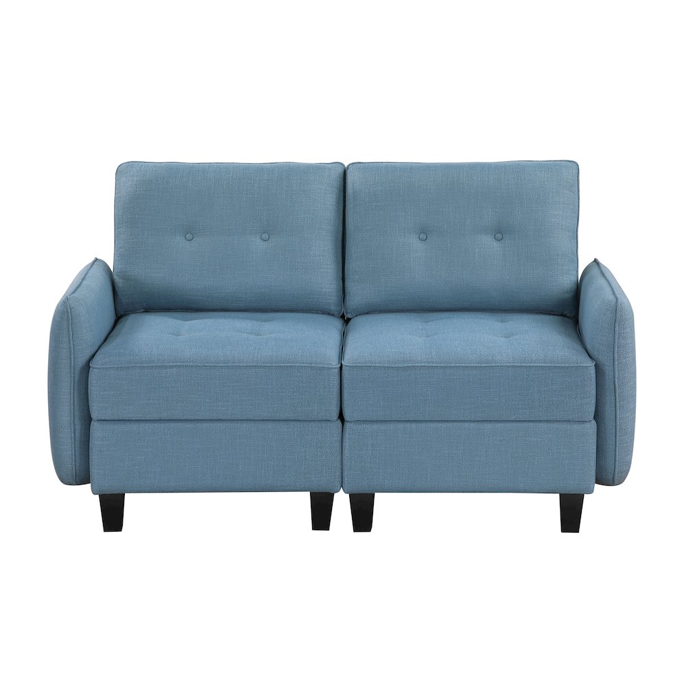 Garren Textured Love Seat in Blue. Picture 4