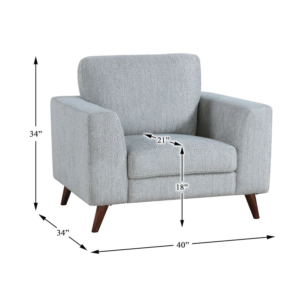 Broadway Chenille Chair in Blue-Gray. Picture 5