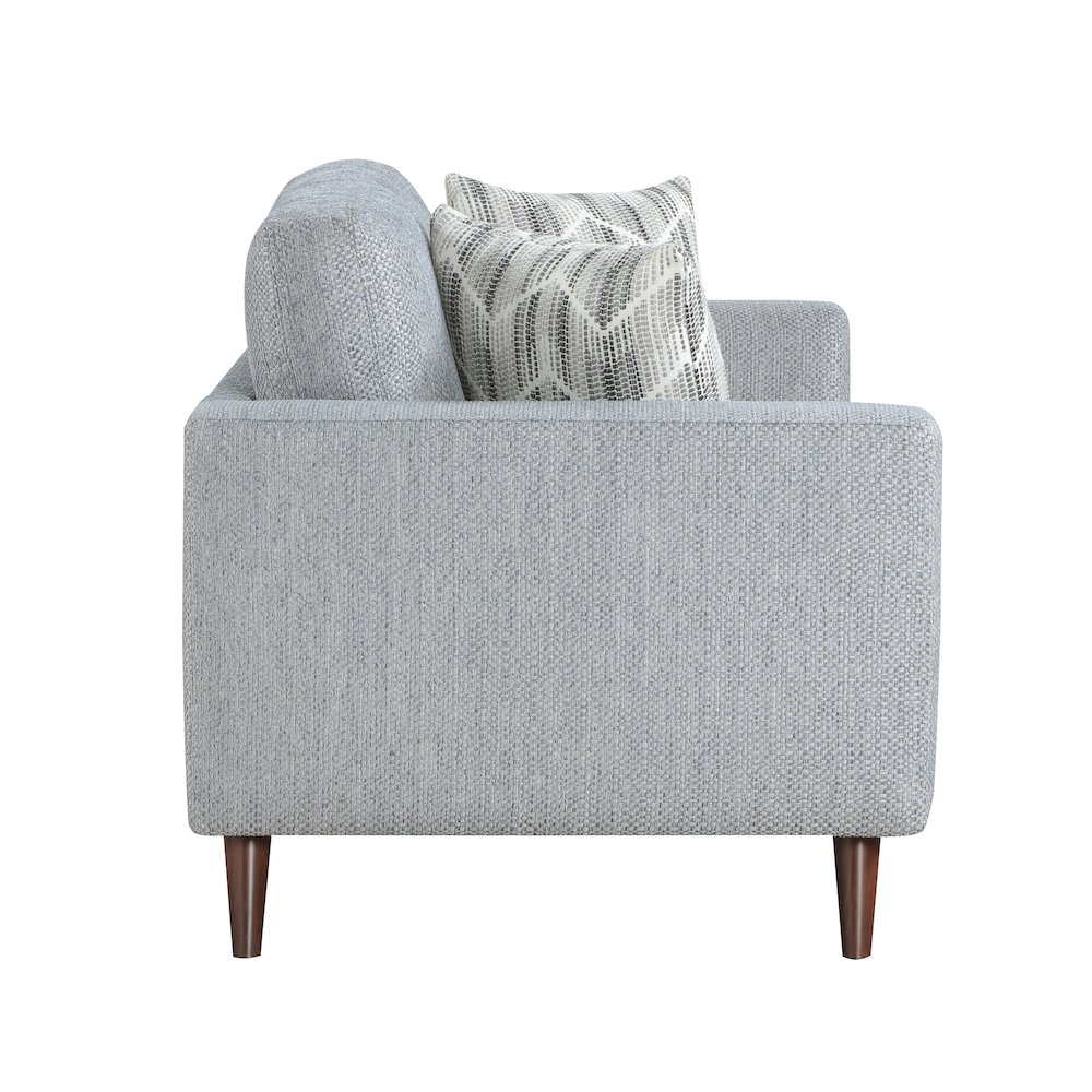 Broadway Chenille Love Seat in Blue-Gray. Picture 7