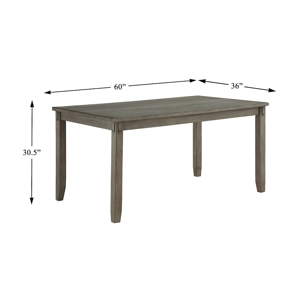 Holders Asian Hardwood 6-Piece Pack Dinette Set in Gray. Picture 9