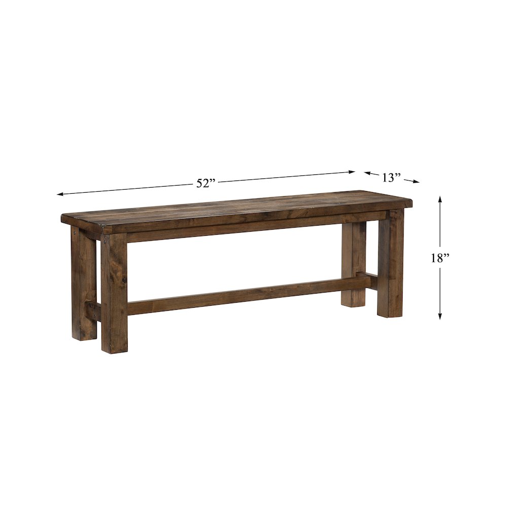 Jerrick Solid Wood Dining Room Bench in Burnished brown. Picture 4