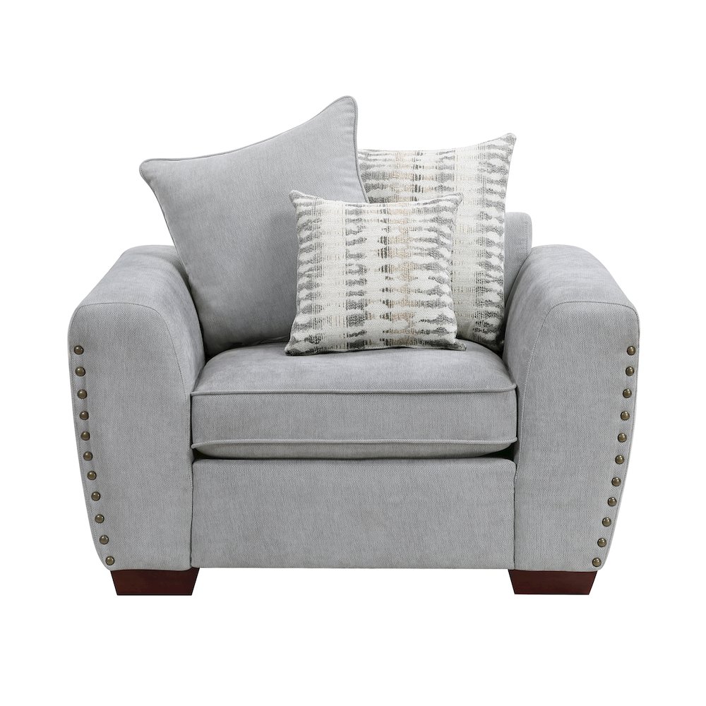 Hume Chenille Chair in Gray. Picture 5