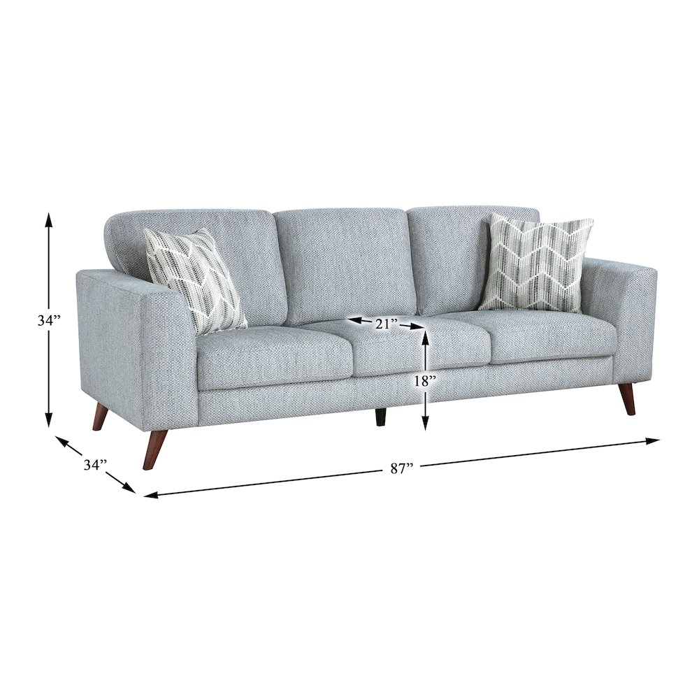 Broadway Chenille Sofa in Blue-Gray. Picture 6