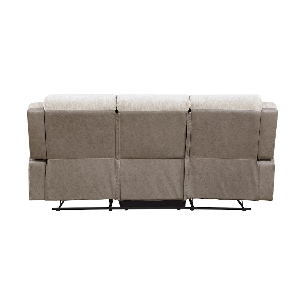 Harriette Chenille Double Reclining Sofa in Beige. Picture 4