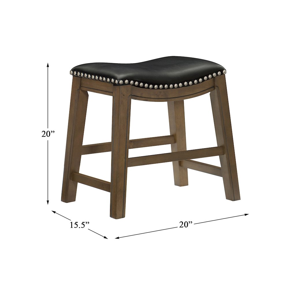 Ordway Solid Wood 18" Height Saddle Stool in Black. Picture 4