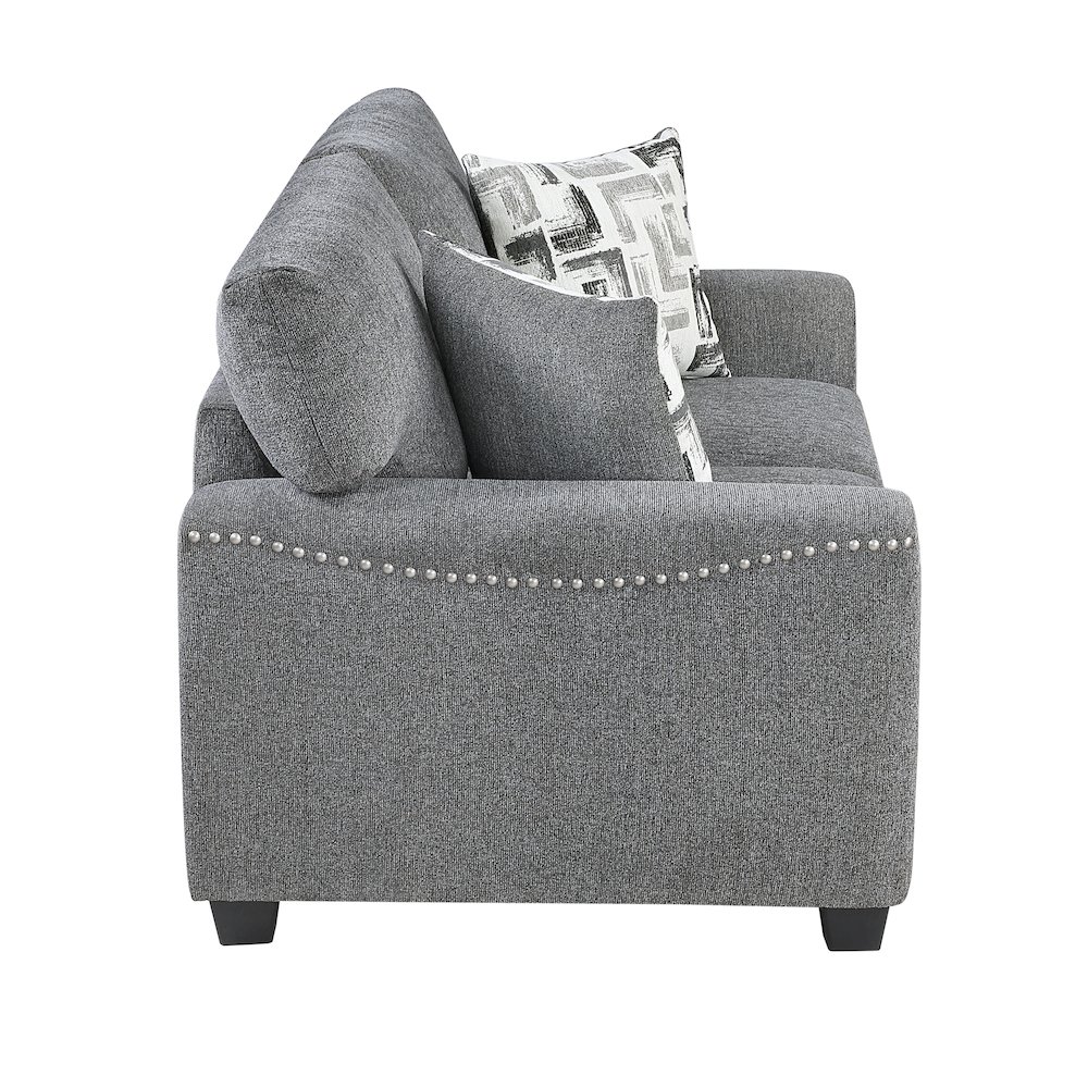 Isabel Chenille Love Seat in Dark Gray. Picture 7