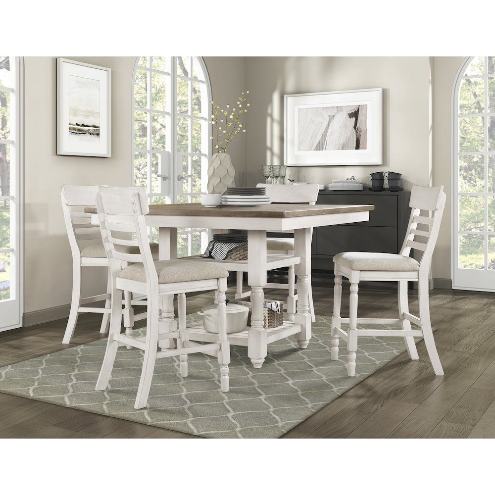 Alburgh Textured Counter Height Chair, set of 2 in Light gray. Picture 2