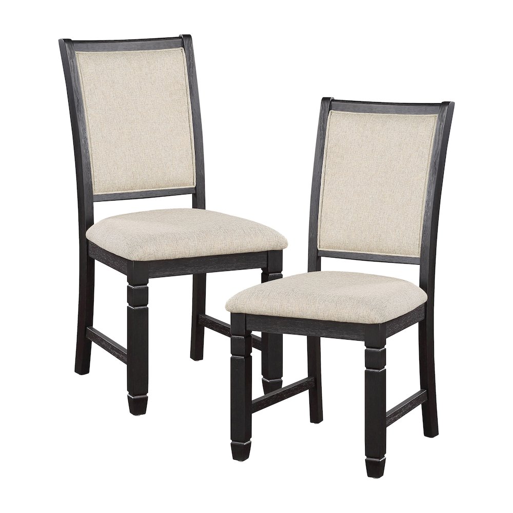 Asher Textured Dining Room Side Chair, set of 2 in Beige. Picture 5