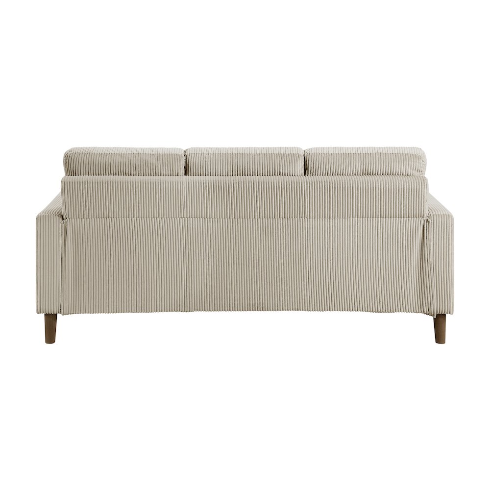 Crandall Corduroy 2pc Set: Sofa, Loveseat in Taupe. Picture 6