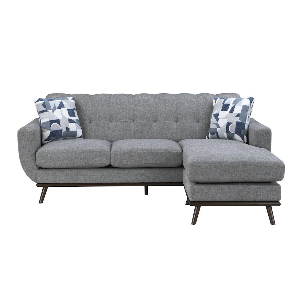Everton Chenille Reversible Sofa Chaise in Gray. Picture 7