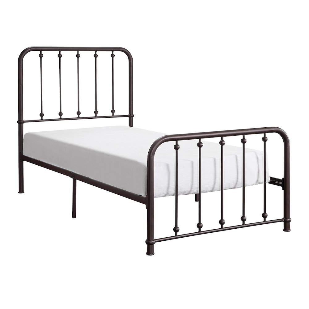 Larkspur Metal Twin Metal Platform Bed in Dark Bronze. Picture 1