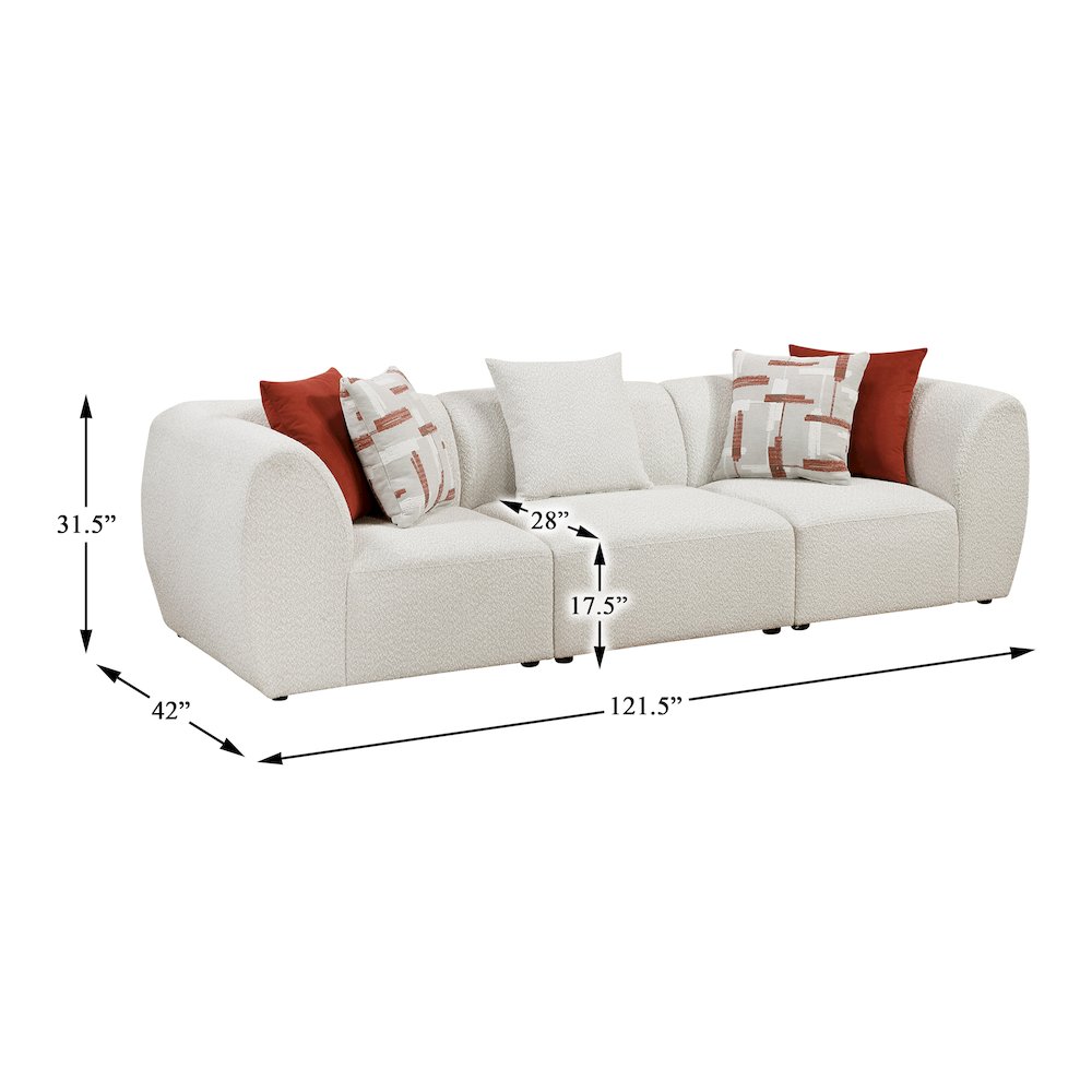 Franz Chenille Sofa in Beige. Picture 5