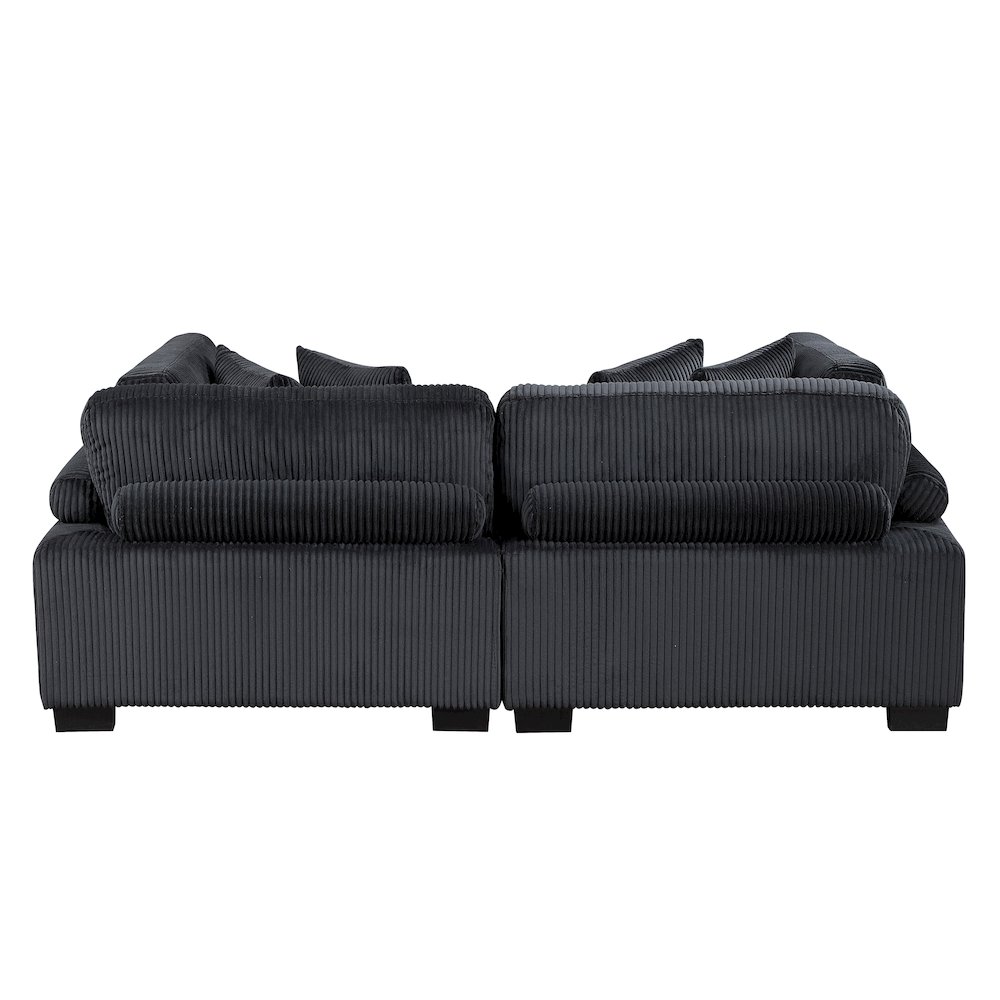 Traverse Corduroy Love Seat in Black. Picture 3