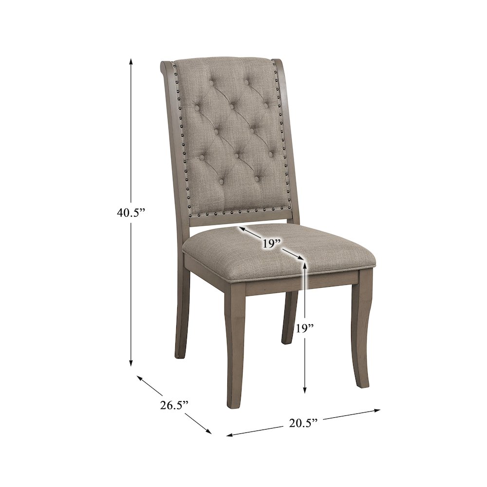 Vermillion Wood Dining Room Side Chair, set of 2 in Cream. Picture 4