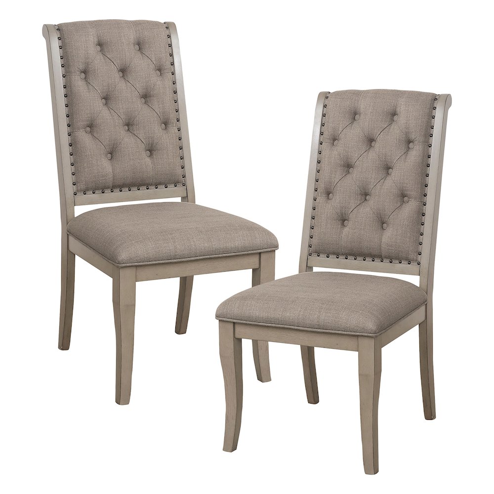 Vermillion Wood Dining Room Side Chair, set of 2 in Cream. Picture 6