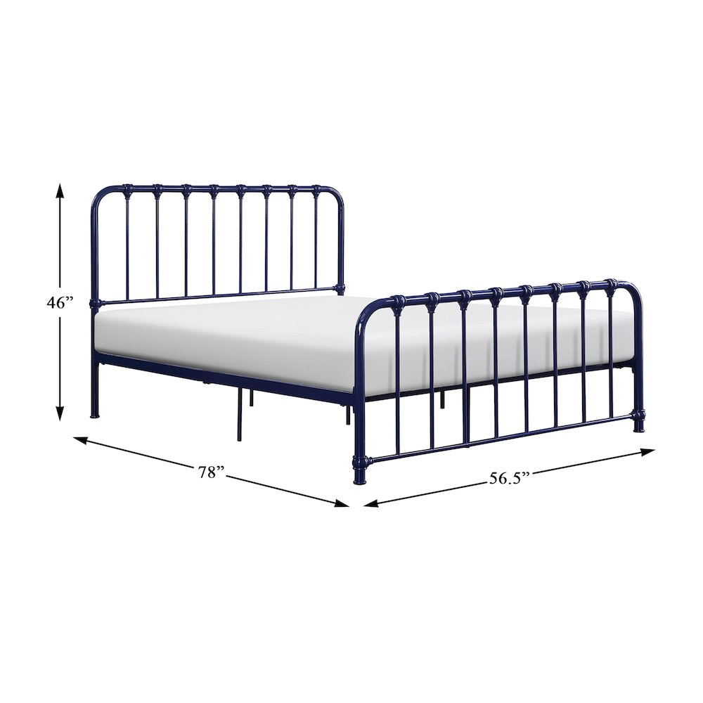Bethany Metal Full Metal Platform Bed in Blue. Picture 4