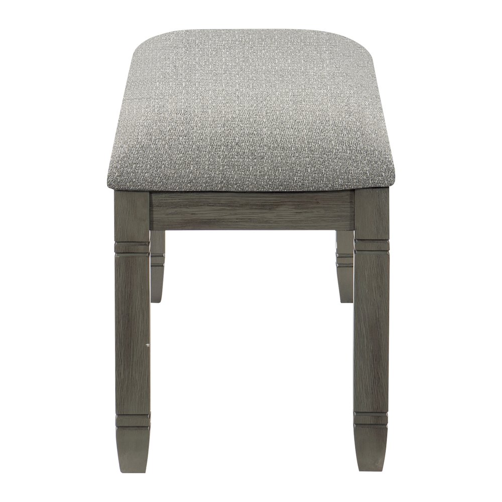 Granby Textured Dining Room Bench in Gray. Picture 5