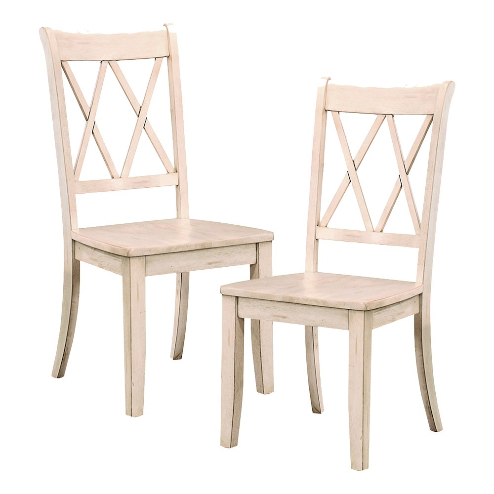 Janina Wood Dining Room Side Chair, set of 2 in White. Picture 3