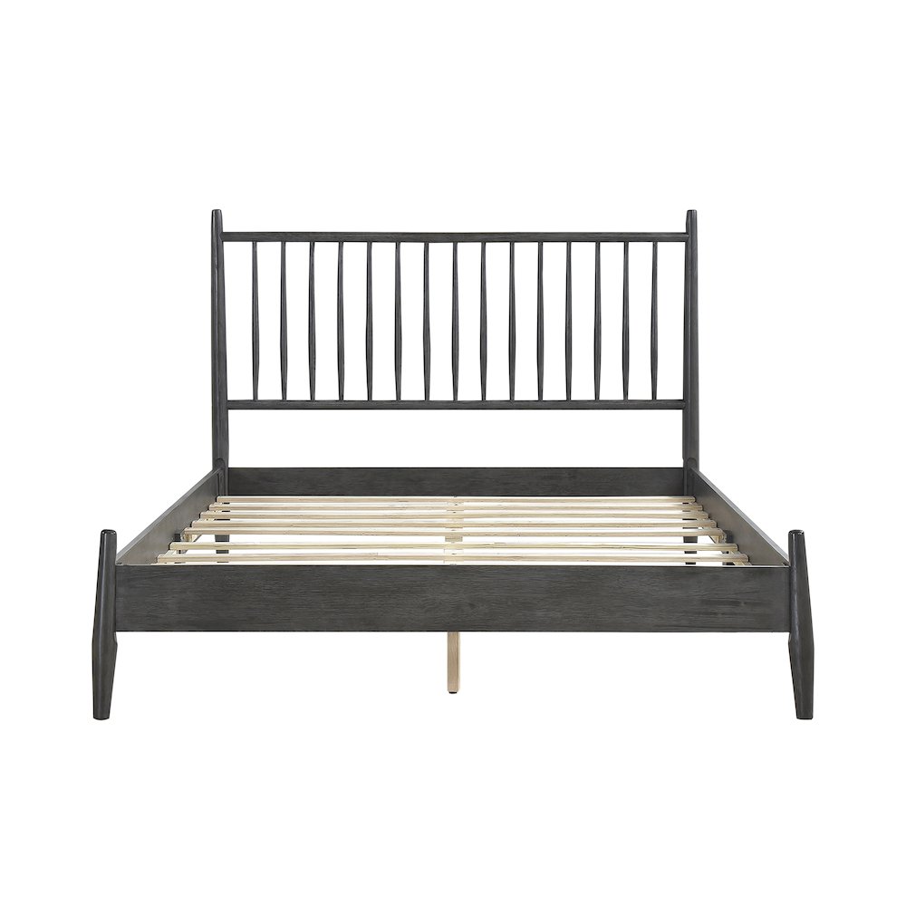 Brickell Rubberwood Queen Platform Bed in Gray. Picture 5