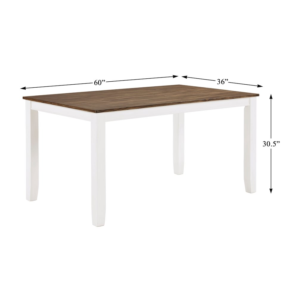 Dobson Mango Veneer Dining Set (set of 7) in Cherry and White. Picture 4