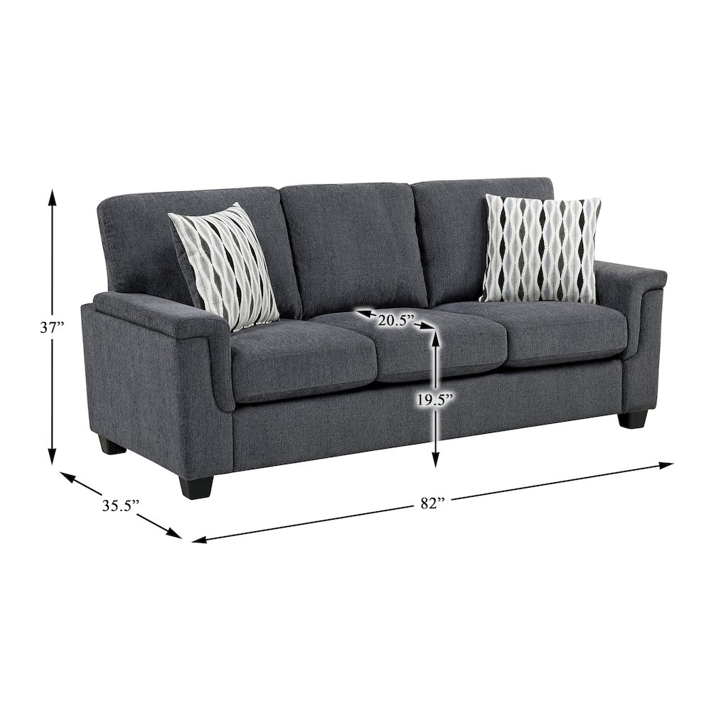 Chelsea Chenille Sofa in Dark Gray. Picture 6