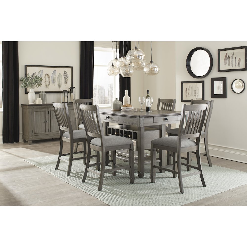Granby Textured Counter Height Dining Chair, set of 2 in Gray. Picture 2